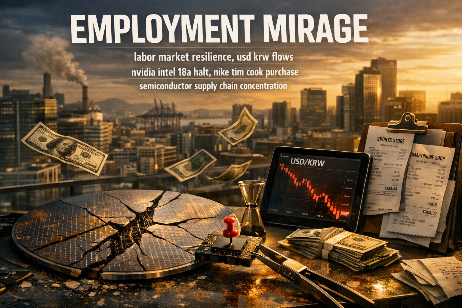 고용착시 환율급락 반도체균열-겅남에 달러 동났다!