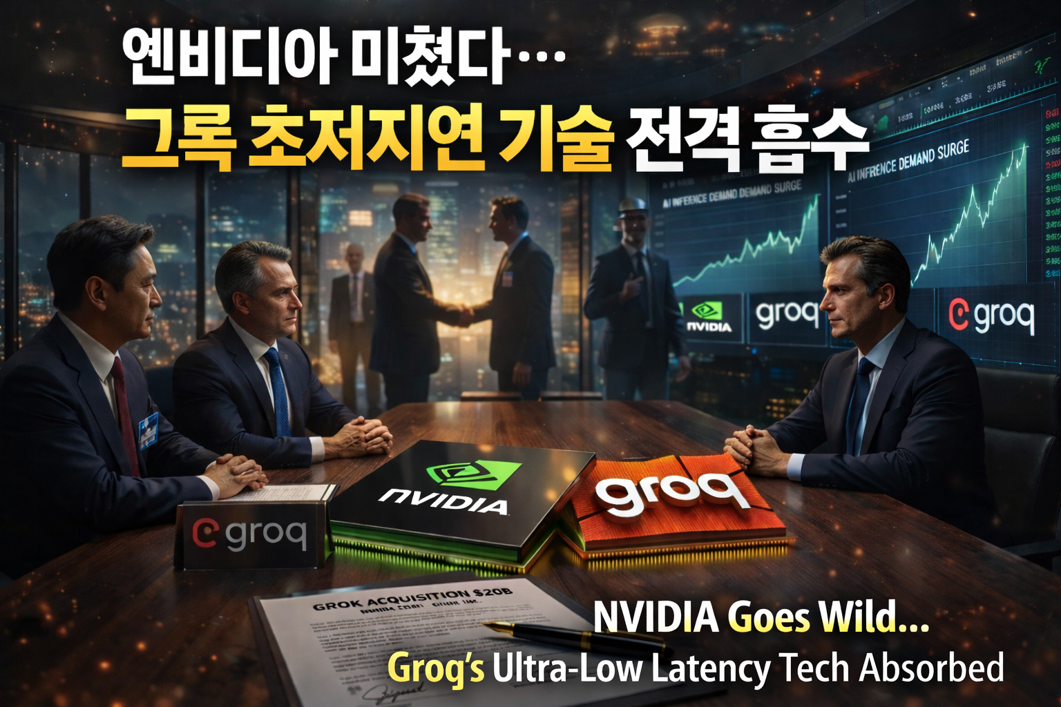 엔비디아 200억달러 그록 인수로 AI추론 시장 독식 선언